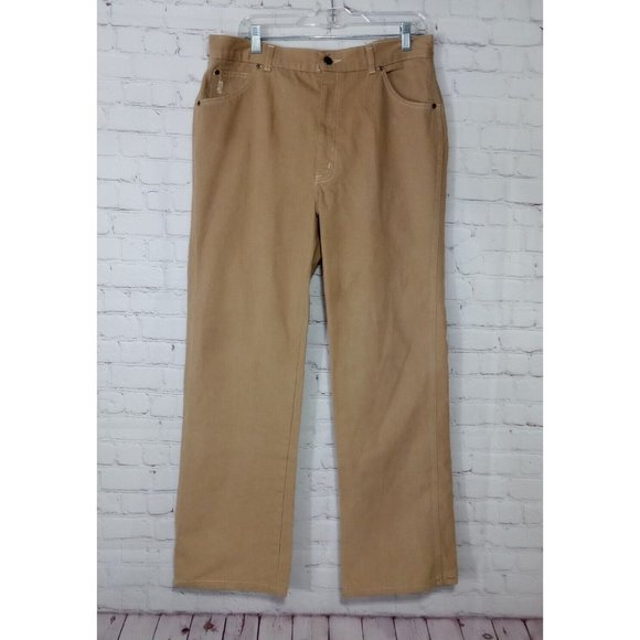 Vintage h.i.s. Pants Men's Size 36x34 Tan EUC (Actual 35X33) - Picture 1 of 10